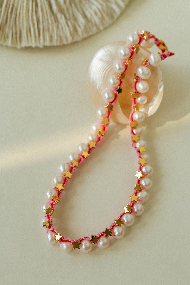 Pearl Star Braided Necklace - floysun