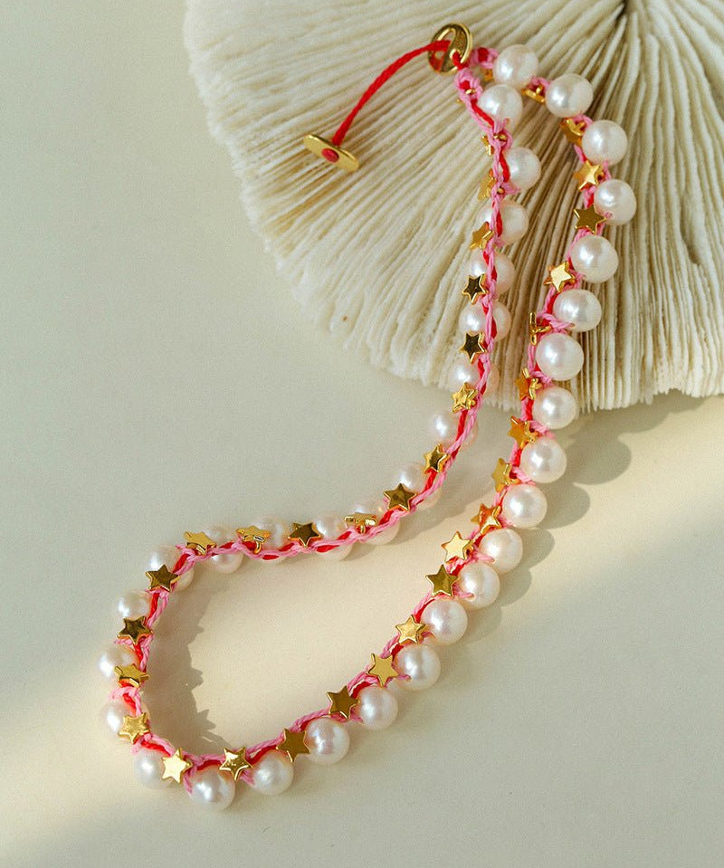 Pearl Star Braided Necklace - floysun