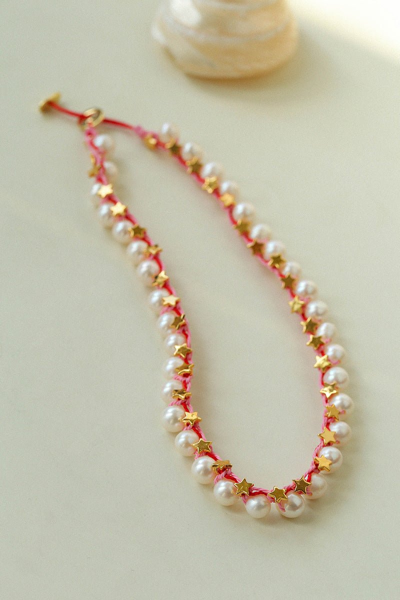 Pearl Star Braided Necklace - floysun