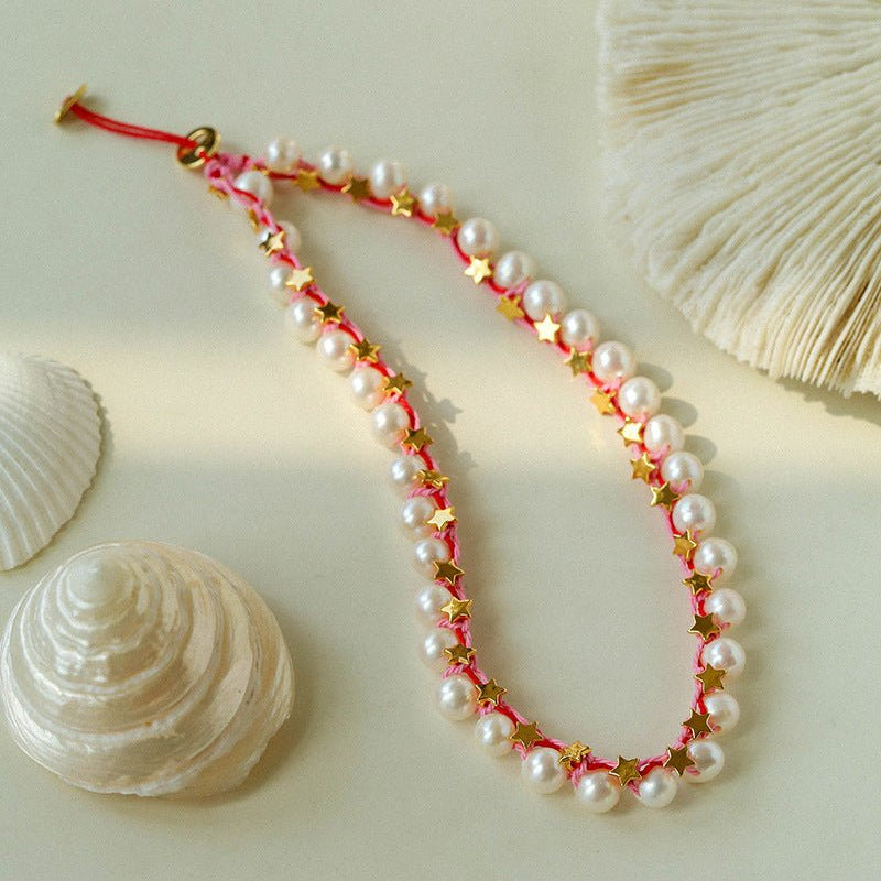 Pearl Star Braided Necklace - floysun