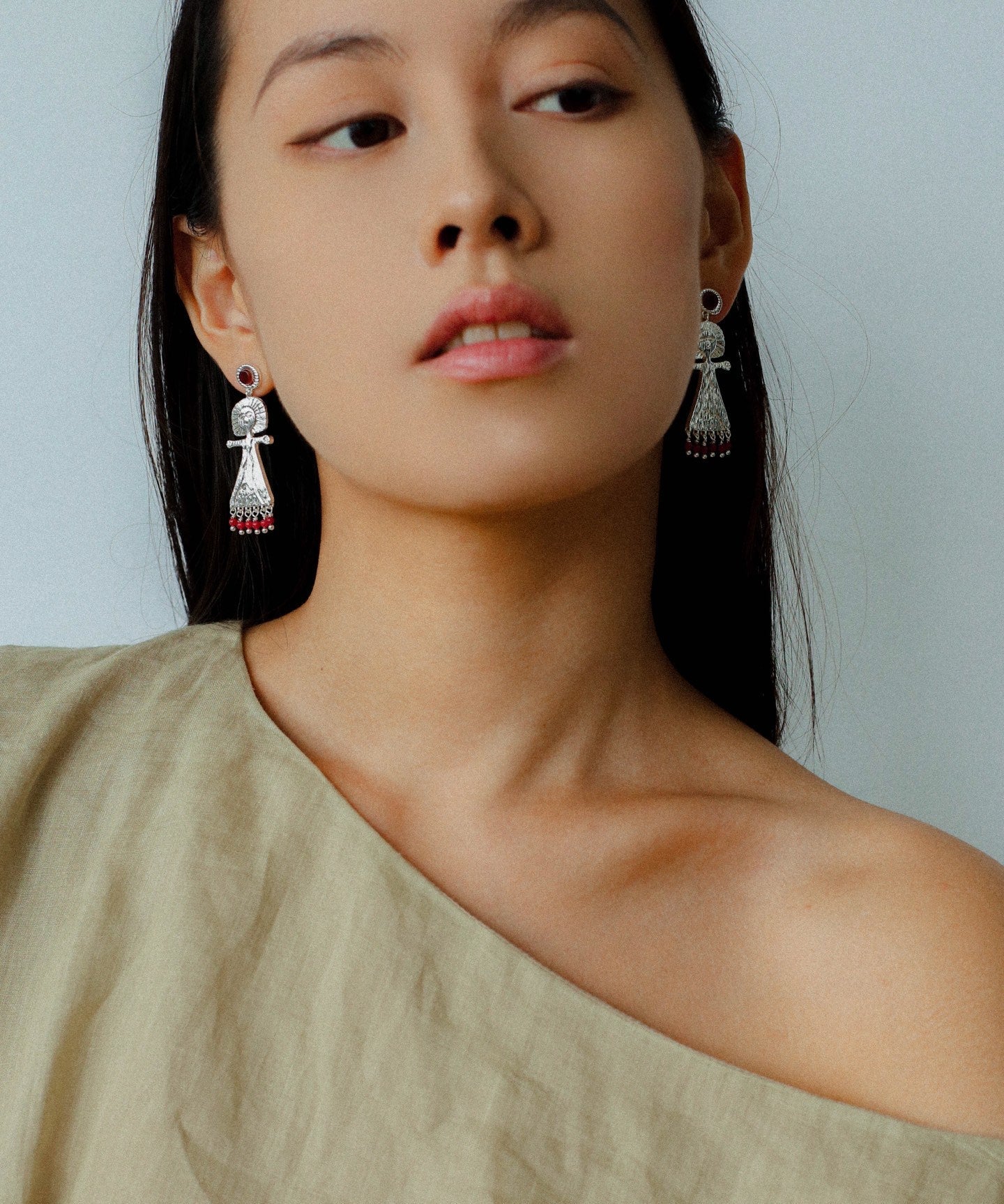 Pepper Sun Sea God Earrings – Matte Red Agate & 925 Silver - floysun