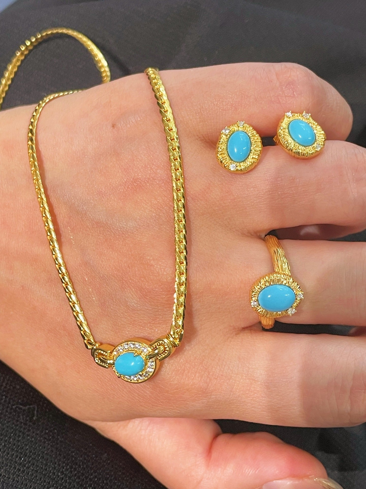 Petite Turquoise Filigree Studs - floysun