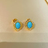 Petite Turquoise Filigree Studs - floysun