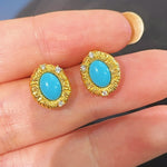 Petite Turquoise Filigree Studs - floysun