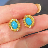 Petite Turquoise Filigree Studs - floysun