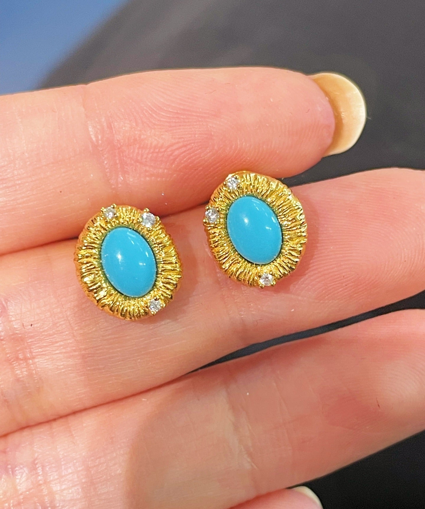 Petite Turquoise Filigree Studs - floysun