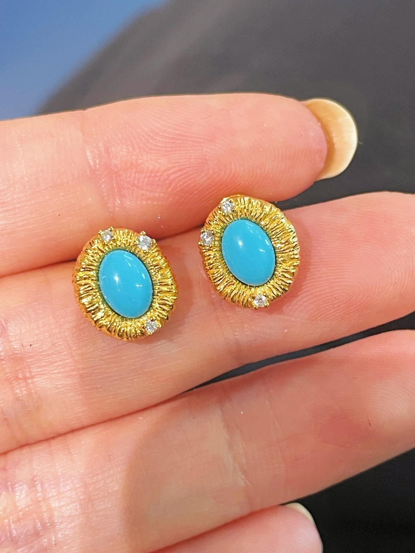 Petite Turquoise Filigree Studs - floysun