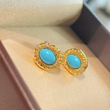 Petite Turquoise Filigree Studs - floysun