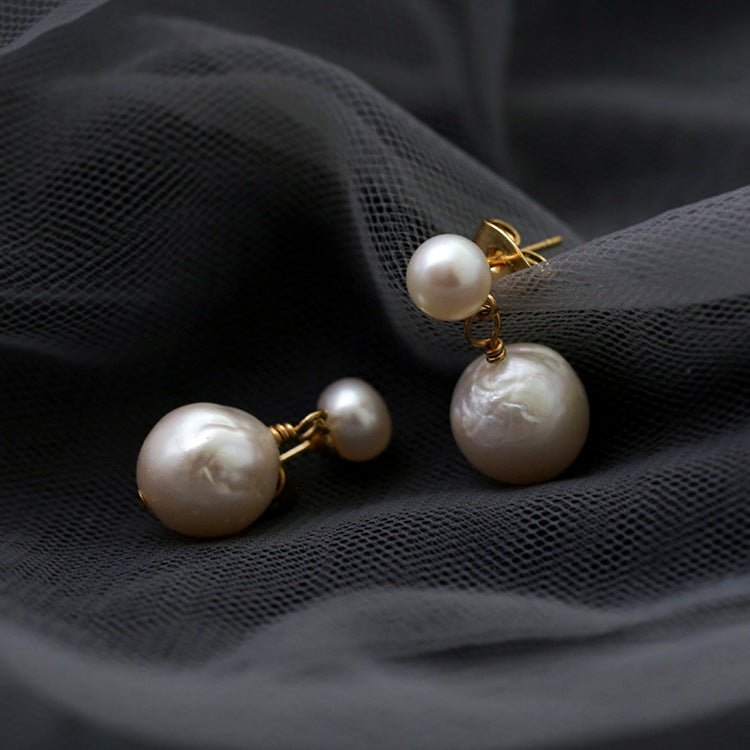 Petite Two Pearl Studs Earrings - floysun