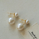 Petite Two Pearl Studs Earrings - floysun