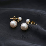 Petite Two Pearl Studs Earrings - floysun