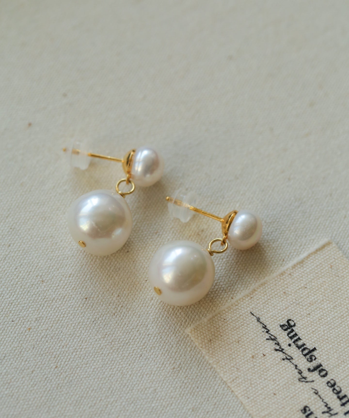Petite Two Pearl Studs Earrings - floysun