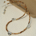 Pictograph Stone Beaded Necklace – Picture Jasper with Totem Pendant - floysun