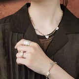 Pictograph Stone Beaded Necklace – Picture Jasper with Totem Pendant - floysun