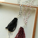 Pinecone Crystal Tassel Necklace - floysun