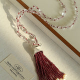 Pinecone Crystal Tassel Necklace - floysun