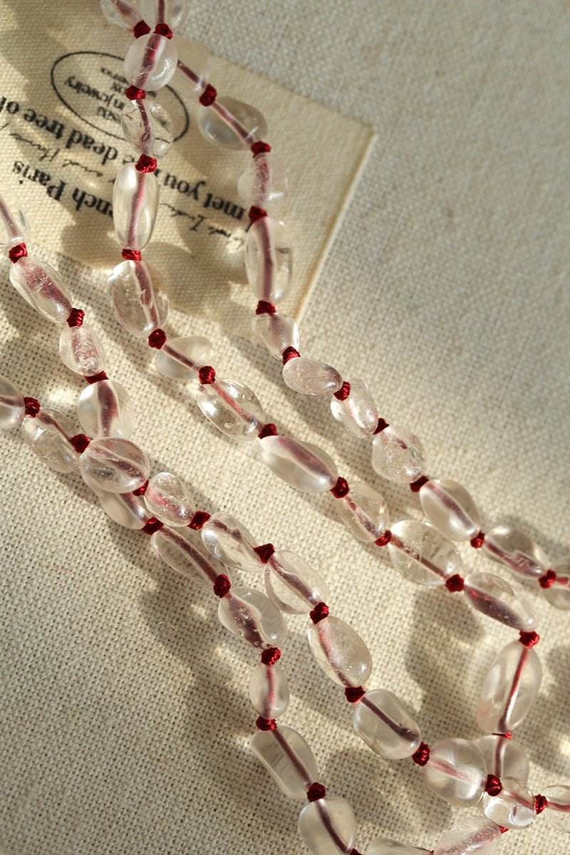 Pinecone Crystal Tassel Necklace - floysun