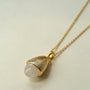 Pinecone Pendant Necklace – Gold White Jade - floysun