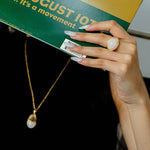 Pinecone Pendant Necklace – Gold White Jade - floysun
