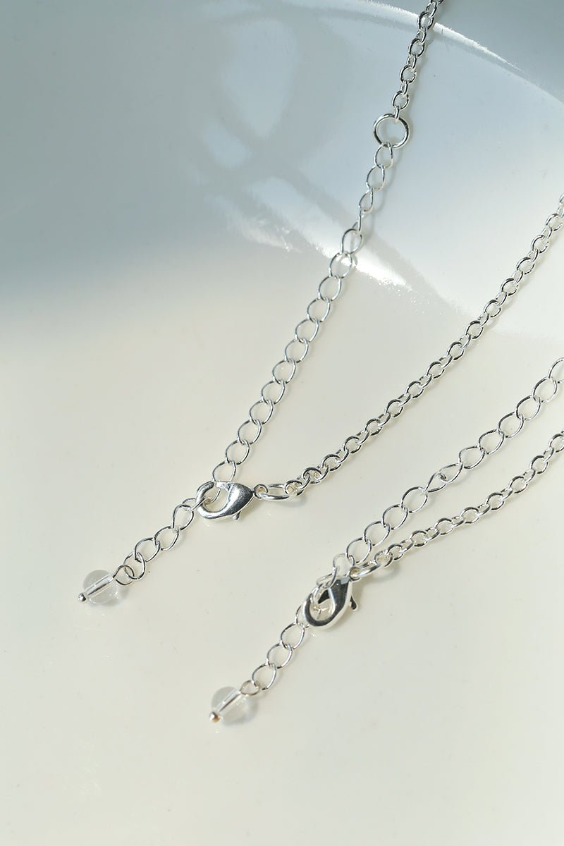 Pinecone Pendant Necklace – Silver White Crystal - floysun