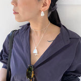 Pinecone Pendant Necklace – Silver White Crystal - floysun