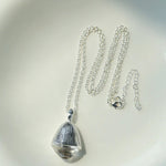Pinecone Pendant Necklace – Silver White Crystal - floysun