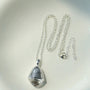 Pinecone Pendant Necklace – Silver White Crystal - floysun