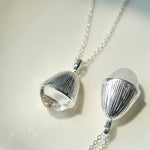 Pinecone Pendant Necklace – Silver White Crystal - floysun