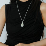 Pinecone Pendant Necklace – Silver White Jade - floysun
