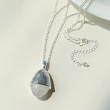 Pinecone Pendant Necklace – Silver White Jade - floysun