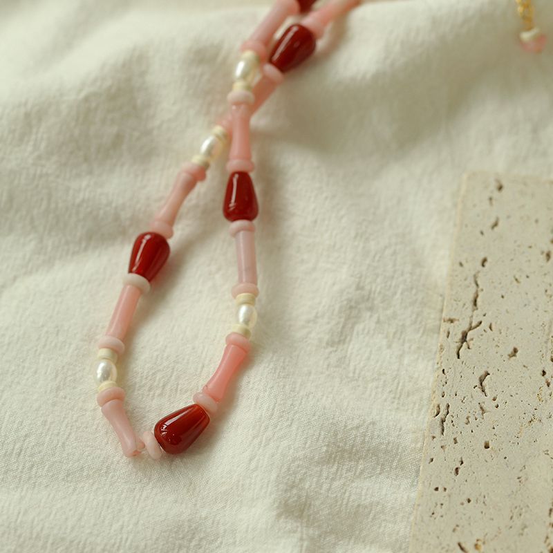 Pink Berry Summer Beaded Necklace - floysun