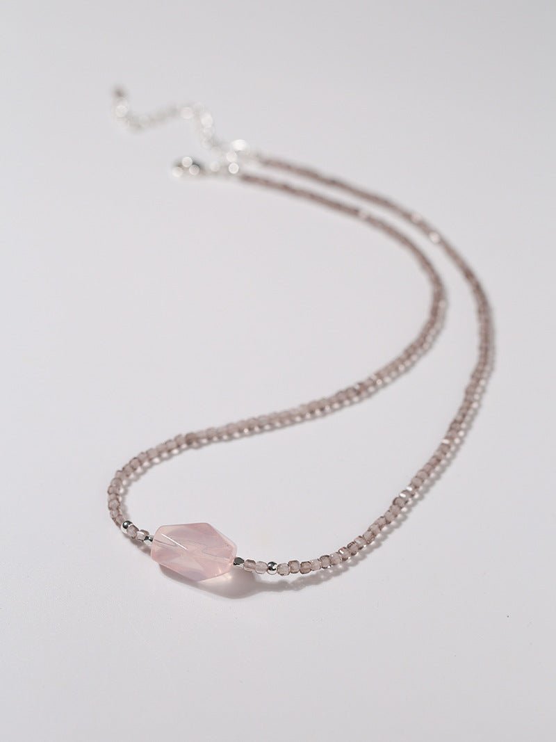 Pink Crystal Candy Cube Necklace - floysun