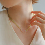 Pink Crystal Candy Cube Necklace - floysun