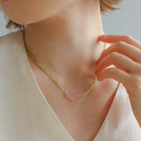 Pink Crystal Candy Cube Necklace - floysun