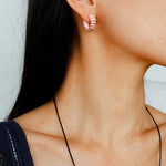 Pink Woven Heart Earrings - floysun