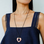 Pink Woven Heart Earrings - floysun