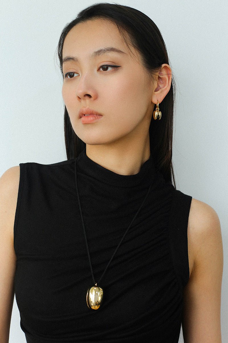 Pistachio Bloom & Natural Stone Bud Earrings - Gold - floysun
