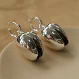 Pistachio Bloom & Natural Stone Bud Earrings - Silver - floysun