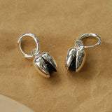 Pistachio Bloom & Natural Stone Bud Earrings - Silver - floysun