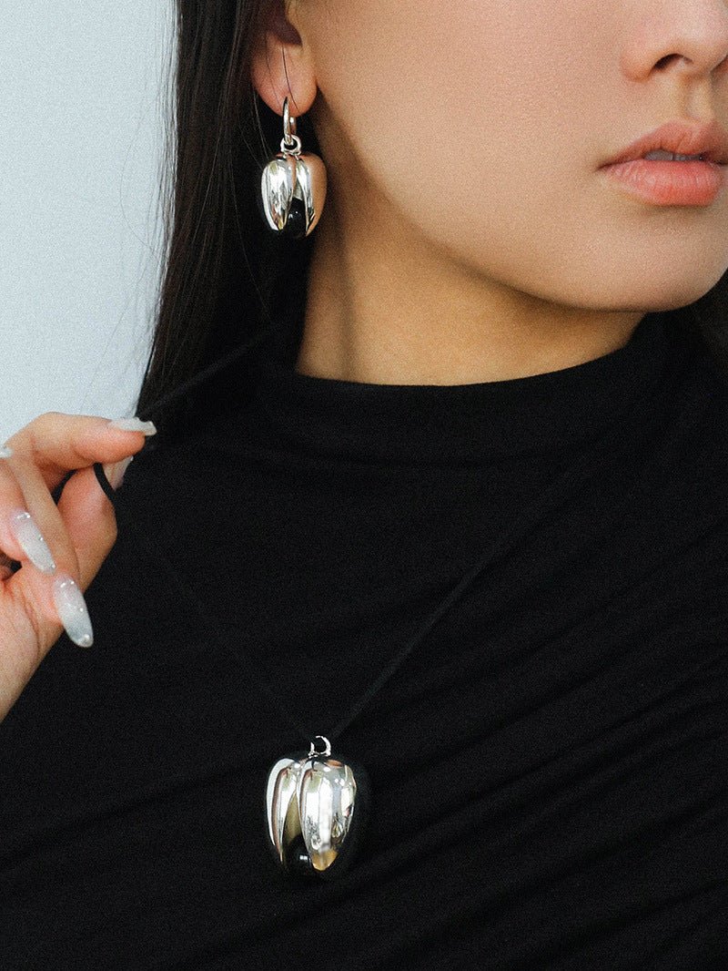Pistachio Bloom & Natural Stone Bud Earrings - Silver - floysun
