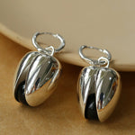 Pistachio Bloom & Natural Stone Bud Earrings - Silver - floysun