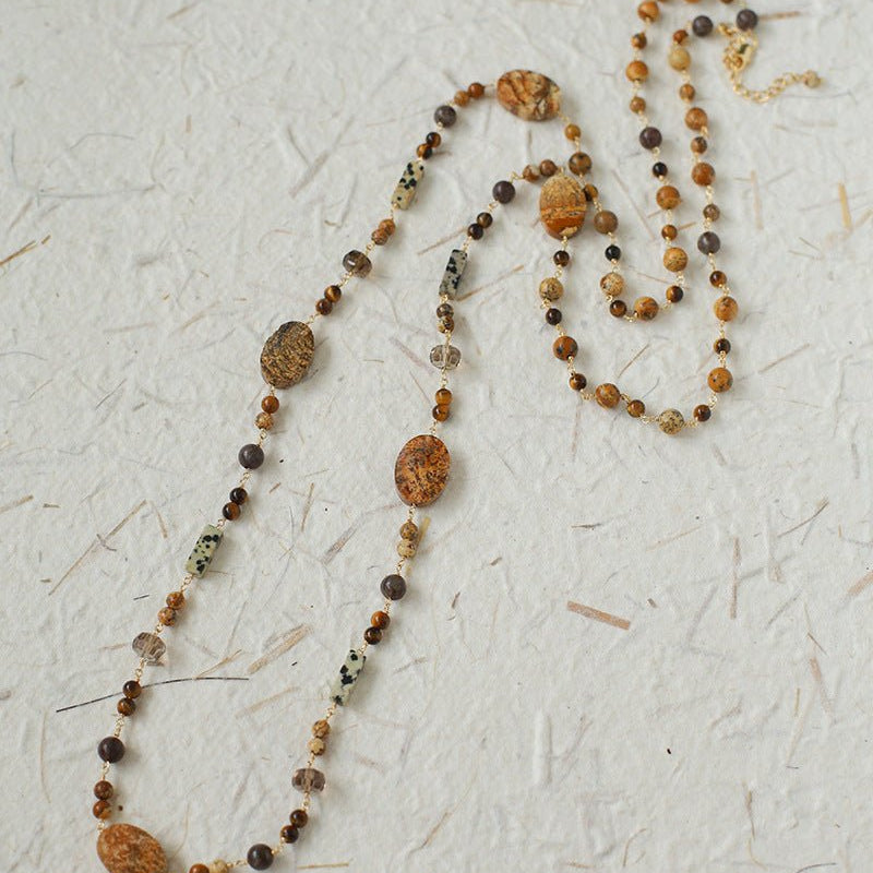Planet Trail Natural Stone Necklace - floysun