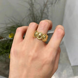 Polished Oval Sculptural Band Ring - floysun