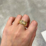 Polished Oval Sculptural Band Ring - floysun