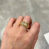 Polished Oval Sculptural Band Ring - floysun