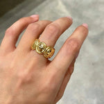 Polished Oval Sculptural Band Ring - floysun