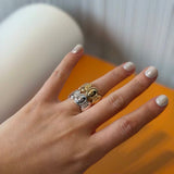 Polished Oval Sculptural Band Ring - floysun