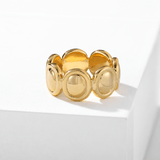 Polished Oval Sculptural Band Ring - floysun