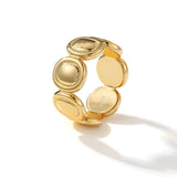 Polished Oval Sculptural Band Ring - floysun