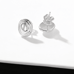 Polished Oval Sculptural Stud Earrings - floysun